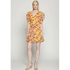 Walter Baker Adriana yellow tulip dress size 10